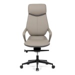 Kancelářské křeslo, šedá ekokůže, houpací mechanismus s aretací ve 4 polohách, kovový kříž, kolečka pro tvrdé povrchy