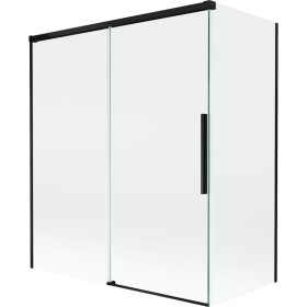 MEXEN/S - Rox vanová zástěna 2-křídlová posuvná 140 + 70 x 150, transparent, černá 8C9-140-070-70-00
