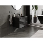 MEXEN/S - Orio koupelnová skříňka 70 cm s umyvadlem Otis, 2 zásuvky, černá lesk/černá mat 91A10-07047-2-BFF70-W18M71