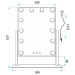 REA - Zrcadlo LED HOLLYWOOD L.Gold 30x40 HOM-01804