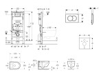 GEBERIT - Duofix Set předstěnové instalace, klozetu Oudee Vortex a sedátka softclose, tlačítko Delta01, alpská bílá SANI11CA3190B