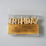 Dortové svíčky "Happy Birthday" bronzové 13ks
