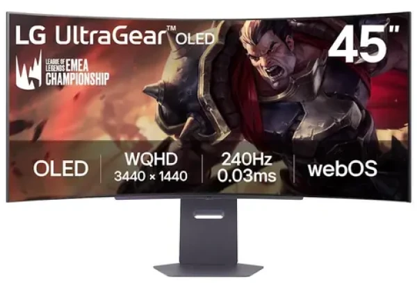 44.5" LG 45GX90SA-B černá / OLED / 3440x1440 / 21:9 / 275cd-m2 / 240 HZ / 0.03ms / DP/ HDMI (45GX90SA-B.AEU)