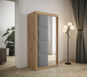 Šatní skříň Abi Tapi Barva korpusu: Dub artisan, Rozměry: 100 cm, Dveře: Manila 16