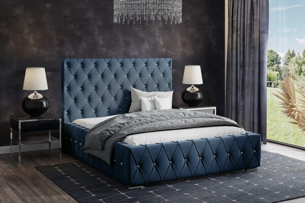 FRONTI Postel MODEL 06 200x200 modrá - MAGIC VELVET 2226