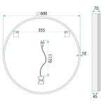 Tutumi - Zrcadlo LED 60cm BL807 HOM-06910