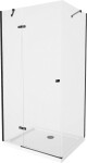 MEXEN/S - Roma sprchový kout 110x90, transparent, černá + bílá vanička se sifonem 854-110-090-70-00-4010B