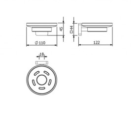 KLUDI - Vela S Mýdlenka s držákem, sklo/chrom 2598505