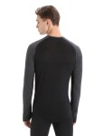 Pánské merino triko dlouhý rukáv ICEBREAKER Mens 125 ZoneKnit LS Crewe, Jet Heather/Black/Metro Heather velikost: L