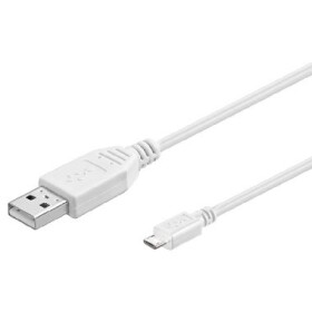 PremiumCord Kabel micro USB 2.0, A-B 2m / bílá (8592220012120)