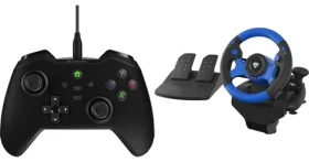Genesis Mangan 300 černá + Seaborg 350 / Sada gamepad a volant / USB / Vibrace (M-9139163)