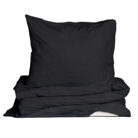 Storefactory Povlečení z organické bavlny Crinkle Phantom Black 150 × 210 cm, černá barva, textil