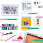 Antistresové omalovánky TSvetnoy TSvetnoy, LC017e, Diamond painting - diamantové malování, 20 x 30 cm, Sovy a hvězda