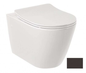 KLUDI - Resa R Závěsné WC se sedátkem SoftClose, Rimless, Spiralflush, matná černá 23WCSET39
