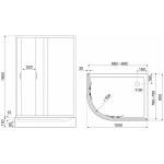 KERRA - Sprchový kout s vaničkou Madera 100x80 Pravá 5907548117816