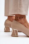 Elegantní lodičky s ozdobou Laura Messi 2740 Beige 36