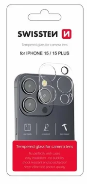 SWISSTEN Ochranné sklo čoček fotoaparátu pro Apple iPhone 15/15 Plus (94500109)