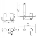 PAFFONI - West Umyvadlová baterie pod omítku s tělesem, chrom WS105CR