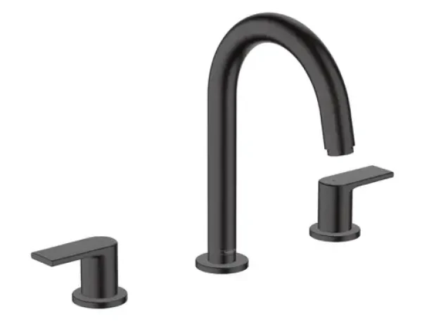 Hansgrohe Vernis Shape - Umyvadlová baterie s výpustí | 3-otvorová instalace | matná černá (71563670)