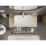 MEXEN/S - Rivel koupelnová skříňka pod umyvadlo 100 cm s deskou, 1 šuplík, reliéf , dub 91A20-10023-1-BFC81