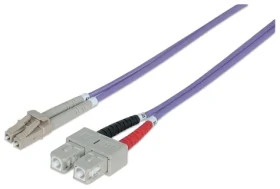 Intellinet fialová / Optický kabel / LC/SC / Multimode OM4 / 3 m (750936)