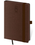 Týdenní diář 2026 Helma kapesní - Memory tmavě hnědý s gumičkou
