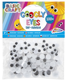 Nalepovací, pohyblivá očíčka černobílá - Craft Creative