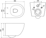 MEXEN/S - WC předstěnová instalační sada Fenix XF-F s mísou WC Lena + sedátko softclose, černá lesk 68030224070