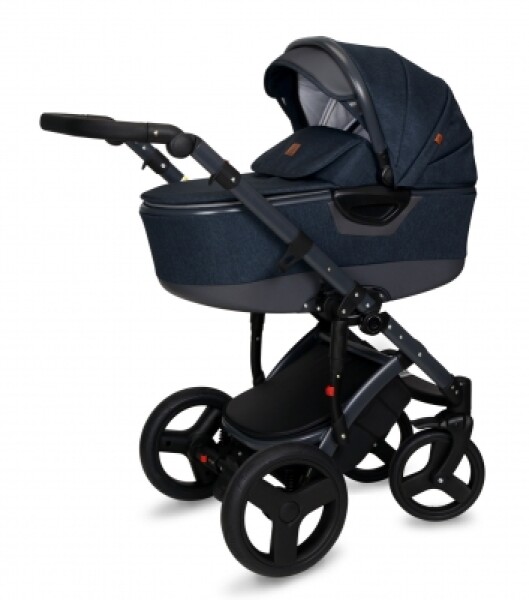 Kočárek Coto Baby 2 v 1 QUARA Eco 2021 - Len Navy Blue Dark Grey