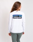 Tričko Patagonia W's L/S P-6 Logo Responsibili-Tee® Fiber White
