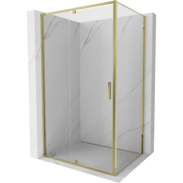 MEXEN/S - Exo sprchový kout dveře křídlové 90 x 80, transparent, zlato 819-090-080-50-00
