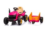 Mamido Dětský elektrický traktor BBH-030 s přívěsem růžový