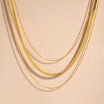 Trojitý ocelový náhrdelník Simona Gold - chirurgická ocel, Zlatá 38 cm + 5 cm (prodloužení)