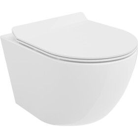 MEXEN/S - Lena Závěsná WC mísa Rimless Tornado včetně sedátka s slow slim, duroplast, bílá lesk 30224000T