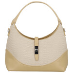 Trendy dámská koženková kabelka do ruky Lussy, béžová