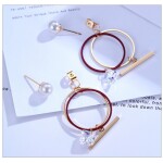 Náušnice Swarovski Elements Cataneo s perlou, Zlatá