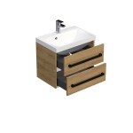 Koupelnová skříňka s černou úchytkou a umyvadlem SAT Cube Way 60x53x40 cm dub Hickory mat CUBE2C60ZDH CUBE2C60ZDH