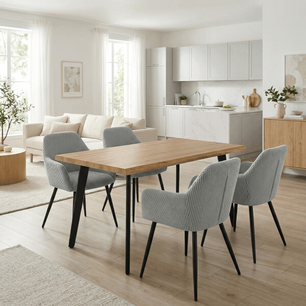 Jídelní židle, modrá, manšestrová látka, DCH-V4009 BLUE6