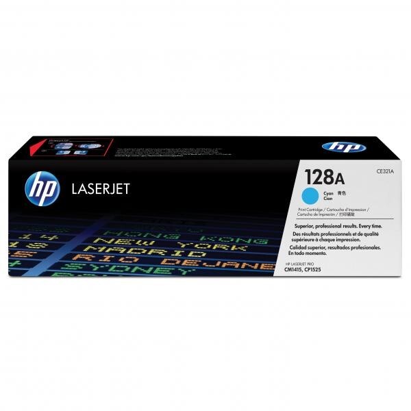 Hewlett-Packard HP CE321A, azurový (HP 128A) - originální toner