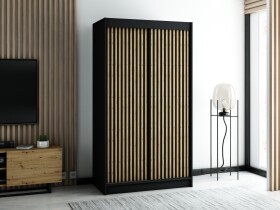 Šatní skříň Abi Lamelo 1 Barva korpusu: Černá, Rozměry: 120 cm