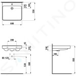 Laufen - Pro Liberty Umyvadlo, 600x550 mm, 1 otvor pro baterii, bez přepadu, bílá H8119500001561