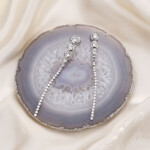 Náušnice se zirkony Juliette - chirurgická ocel, Stříbrná