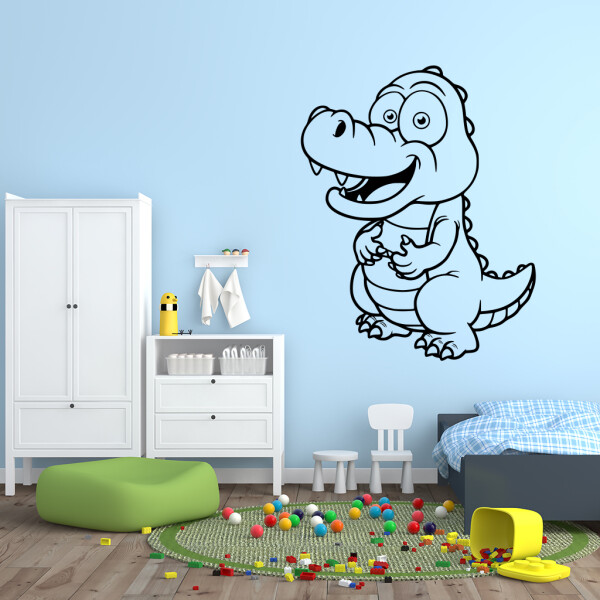 Samolepka Veselý krokodýlek Barva: černá, Velikost: 48 x 60 cm