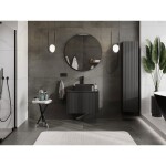 MEXEN/S - Rivel koupelnová skříňka pod umyvadlo 70 cm s deskou, 1 šuplík, reliéf , černá mat 91A20-07047-1-BFC71