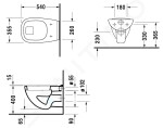 DURAVIT - D-Code Závěsné WC, ploché splachování, s HygieneGlaze, alpská bílá 22100920002