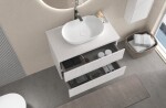 CERANO - Koupelnová skříňka Carole + deska pod umyvadlo Navira Pro - 36 mm - bílá matná rýhovaná - 60x51,6x46 CER-264323