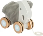 Small foot Dřevěná tahací hračka Slon se šustivými oušky