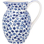 GREEN GATE Porcelánový džbán Dahla White 1,5 l, modrá barva, porcelán