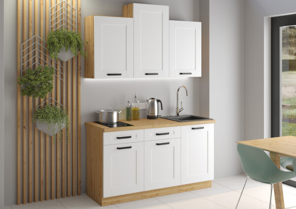 Kuchyňská linka 150 cm Luna 1 - Dub artisan + Bílá