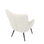 Křeslo "ušák", potah krémová látka, nohy černý kov